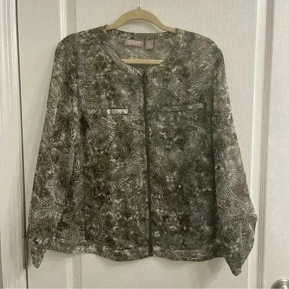 Chico’s Full Zip Blouse